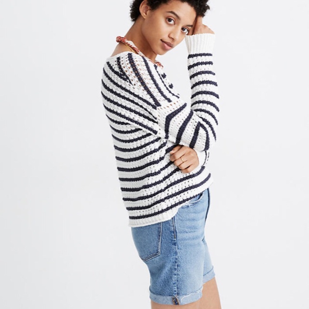 NWT Madewell striped Austen pullover sweater, XXL